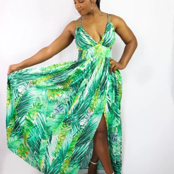 knee length dresses for ladies Simply Enticing Flowy Maxi Front Slit Dress